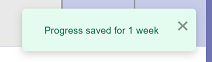 Screenshot of MyiMaths - Saved for one week message